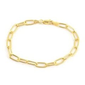 20338 14K YELLOW GOLD 10" 3.15MM  PAPERCLIP  ANKLET BRACELET