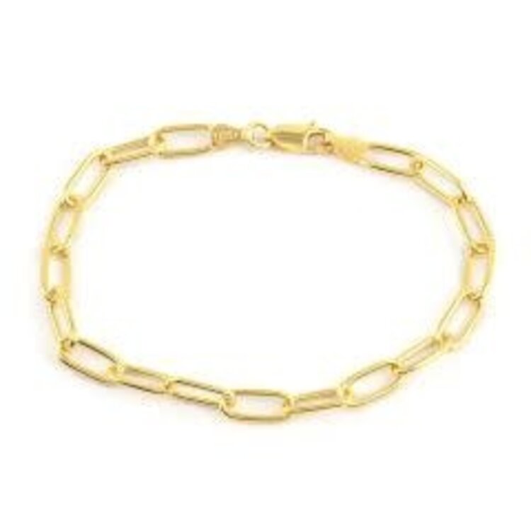 20338 14K YELLOW GOLD 10" 3.15MM  PAPERCLIP  ANKLET BRACELET