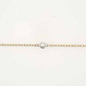 20375 14K YELLOW GOLD .10CT ROSE-CUT SOLITAIRE DIAMOND TEXTURED ROLO BRACELET