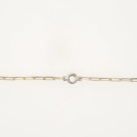 20374 14K YELLOW GOLD .10CT ROSE-CUT SOLITAIRE DIAMOND ON PAPERCLIP BRACELET