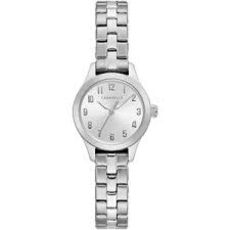 042429557659 CARAVELLE LADIES TRADITIONAL QUARTZ STAINLESS STEEL WATCH