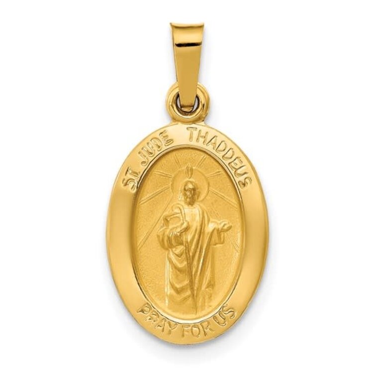 77304 14K YELLOW GOLD 21MM OVAL ST. JUDE THADDEUS MEDAL