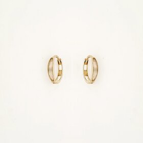 31236  14K YELLOW GOLD OPAL CHANNEL SET HUGGIES