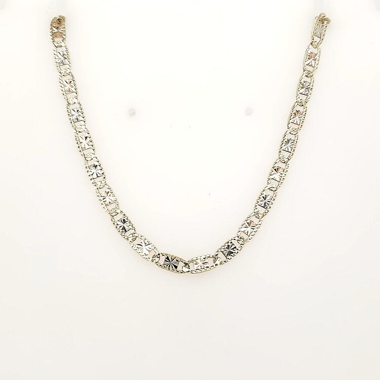 50382 14K TRICOLOR  22" 3.25MM VALENTINO LINK CHAIN