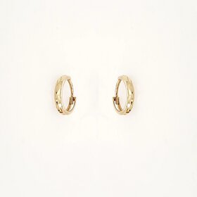 30933 14K YELLOW GOLD 0.50" 2MM  DIAMOND CUT HUGGIES