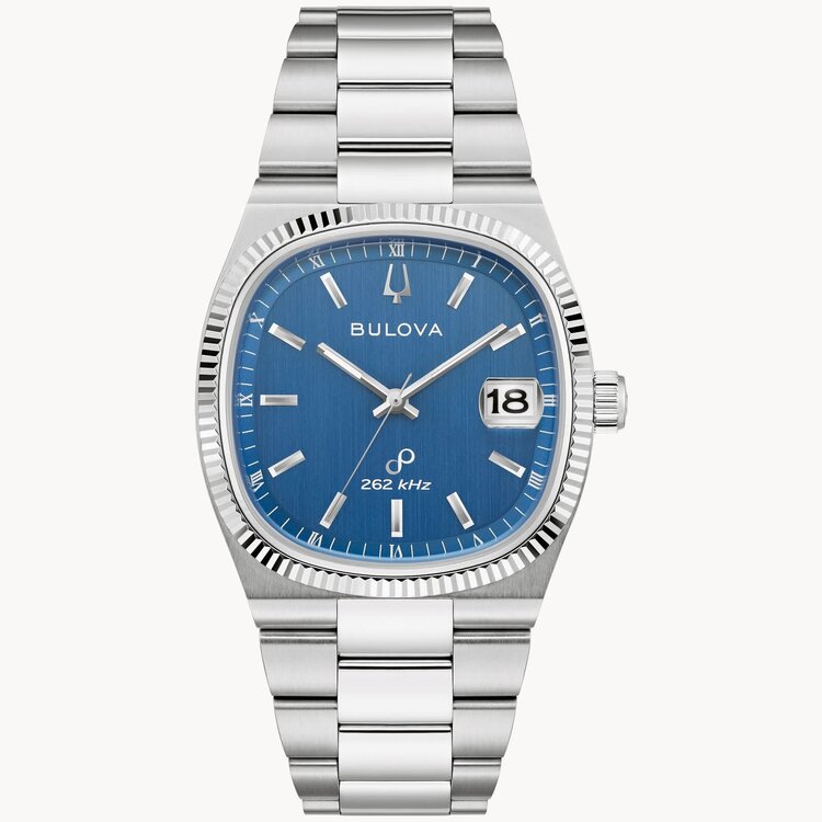bulova 042429599789 BULOVA PRECISIONIST SUPER SEVILLE RETRO AESTHETICS SAPPHIRE CRYSTAL  BLUE BRUSHED FINISH BLUE DIAL WATCH