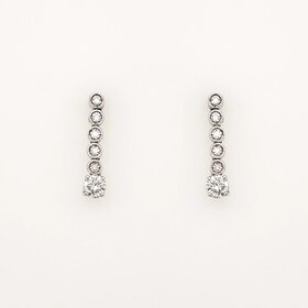 31281 14K WHITE GOLD .35CTW GRADUATING DIAMOND PETITE  HANGING  EARRINGS