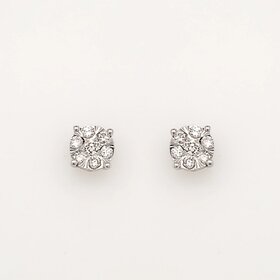 31280 14K WHITE GOLD .20CTW DIAMOND ILLUSION SET CLUSTER  STUDS