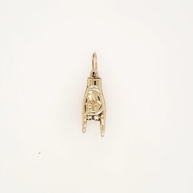 78132 14K YELLOW GOLD HIGH POLISH HAND CORNO CHARM