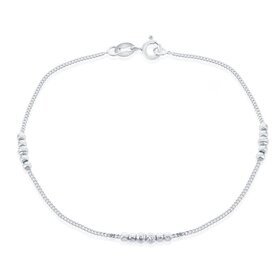 80344 CLASSIC STERLING SILSVER DIAMOND CUT BEADED BRACELET