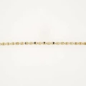 20403 14K YELLOW GOLD PRINCIPESSA MIRROR FLIP LINK ANKLET BRACELET