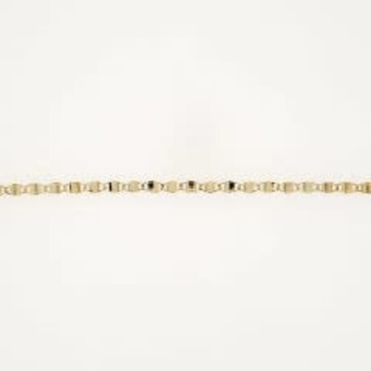 20403 14K YELLOW GOLD PRINCIPESSA MIRROR FLIP LINK ANKLET BRACELET