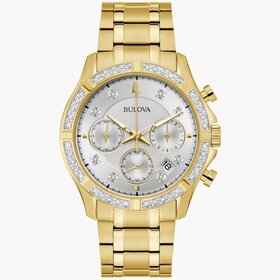 bulova 042429559677 BULOVA CLASSIC DIAMOND BEZEL CHRONOGRAPH DIAMOND MARKERS MEN'S WATCH