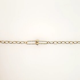 20421 14K YELLOW GOLD HIGH POLISH ROLO LINK AND U LINK LADIES BRACELET