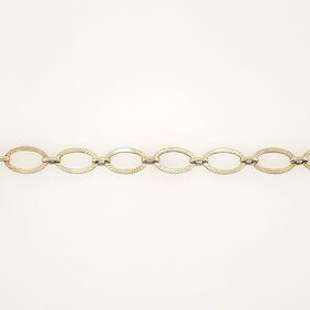 20424 14K YELLOW GOLD OVAL TEXTURE LINED LADIES BRACELET