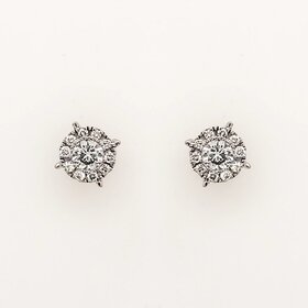 31314 14K WHITE GOLD .25CT ROUND DIAMOND HALO STUDS