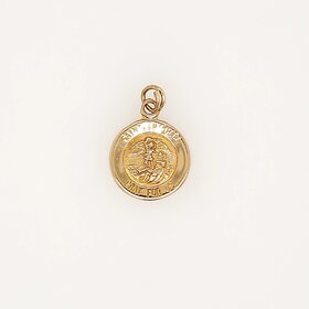 77312 14K YELLOW GOLD 12MM SAINT MICHAEL MEDAL