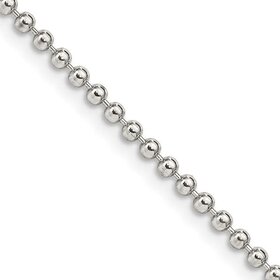 80400 STERLING SILVER 16" BEADED CHAIN