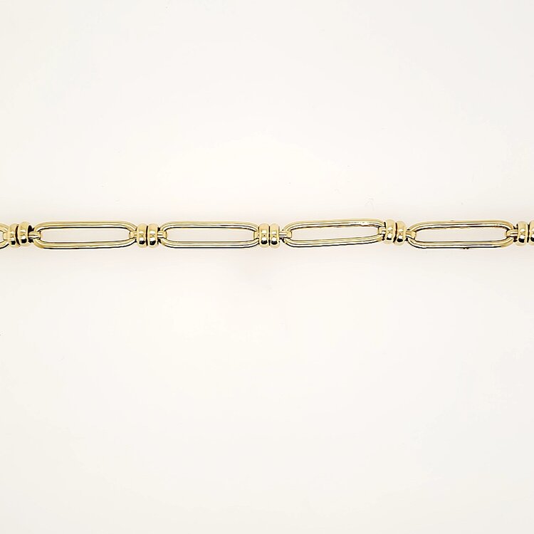 20431 14K YELLOW GOLD 8" 5.75MM HIGH POLISH PAPER CLIP BRACELET