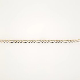 25130 14K TWO TONE 8" 3.65MM DIAMOND CUT FIGARO LINK MEN'S BRACELET