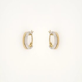 31334 14K TWO TONE 0.50" HIGH POLISH HUGGIES