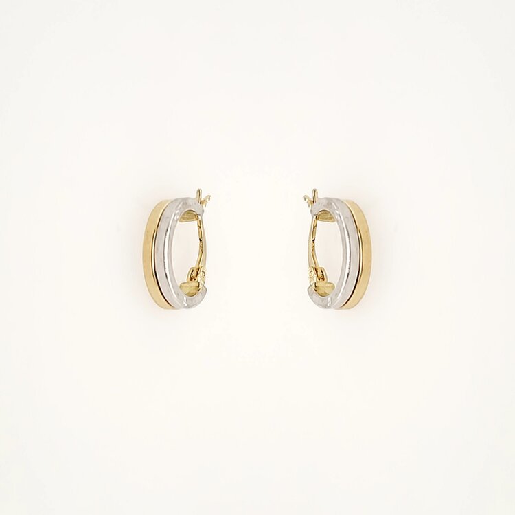 31334 14K TWO TONE 0.50" HIGH POLISH HUGGIES