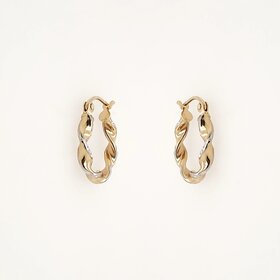 31337 14K TWO TONE 0.65" TWISTED DESIGN HUGGIES