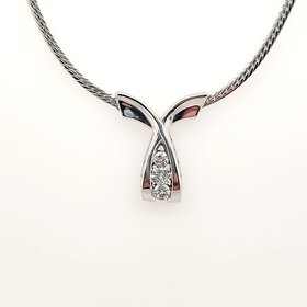 60137 14K WHITE GOLD .20CTW DIAMOND MERMAID TAIL FANCY NECKPIECE