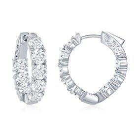 80440 CLASSIC STERLING SILVER 22MM INSIDE OUT HOOPS