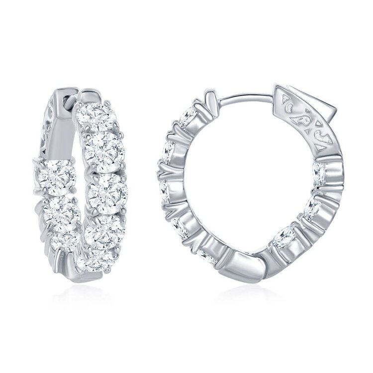 80440 CLASSIC STERLING SILVER 22MM INSIDE OUT HOOPS