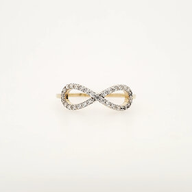 40387 14K YELLOW GOLD CUBIC ZIRCONIA INFINITY LADIES RING