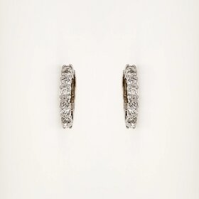 31359 14K WHITE GOLD .54CTW DIAMOND  0.55" 2MM SMALL HUGGIES