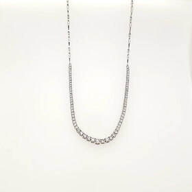 60141 18K WHITE GOLD 2.09CTW DIAMOND GRADUATING DIAMONDS BAR LINK FANCY NECKPIECE