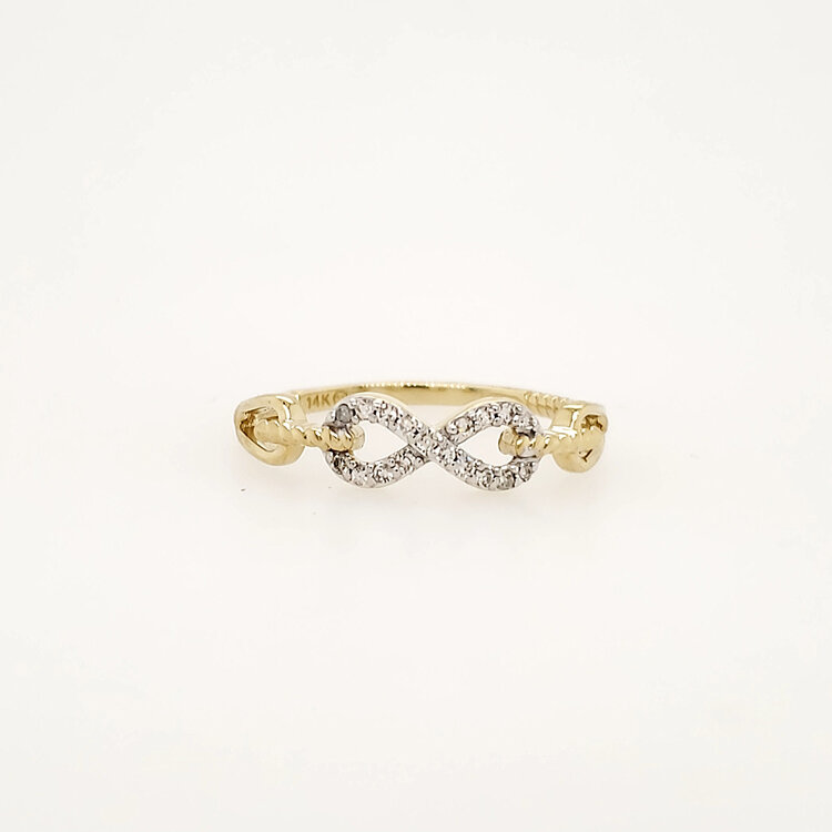40407 14K YELLOW GOLD .10CTW DIAMOND INFINITY RING