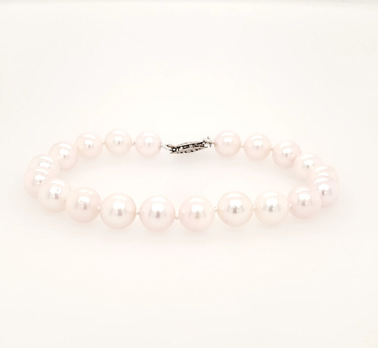 20465 14K WHITE GOLD PEARL BRACELET