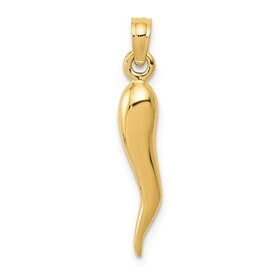 78111  14K YELLOW GOLD 1"  HOLLOW ITALIAN HORN CHARM