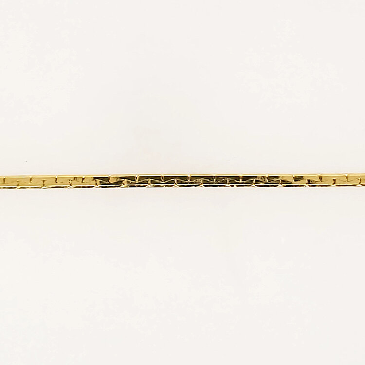 20476 14K YELLOW GOLD HIGH POLISH FLAT LINK PETITE BRACELET