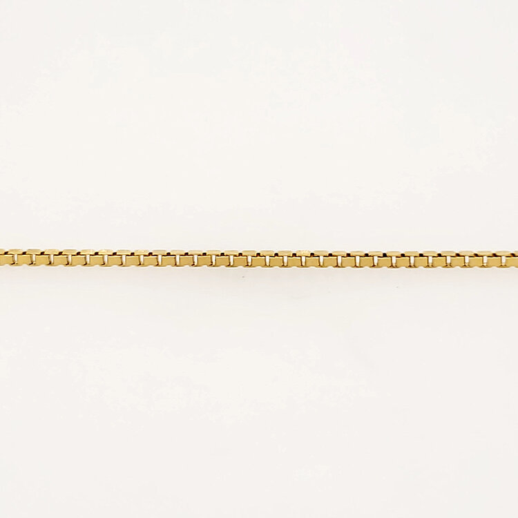 20477 14K YELLOW GOLD BOX LINK PETITE BRACELET