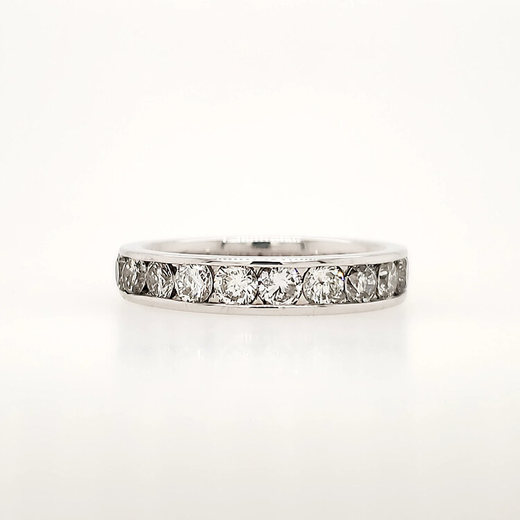 475271 14K WHITE GOLD 1.10CTW DIAMOND CHANNEL SET UNISEX WEDDING BAND