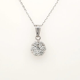 71193 14K WHITE GOLD .50TCW DIAMOND FLOWER CLUSTER PENDANT