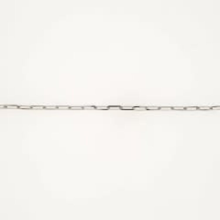 20482 14K WHITE GOLD 10"  1.4MM PETITE LINK PAPER CLIP ANKLET BRACELET