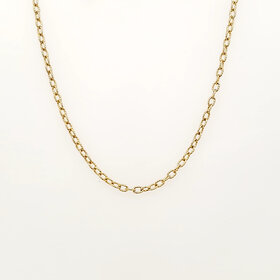 50414 14K YELLOW GOLD 18" TEXTURED ROLO LINK CHAIN NECKPIECE