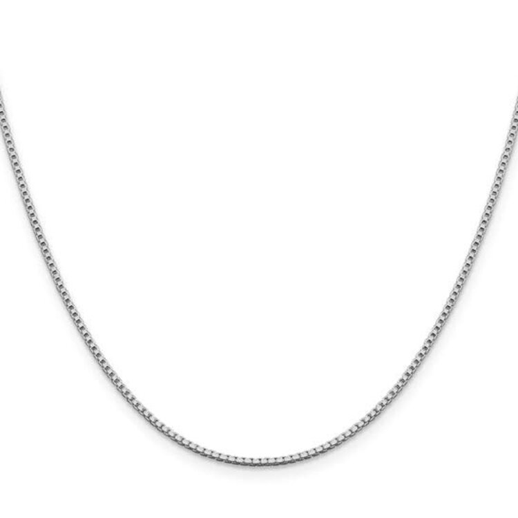 80488 STERLING SILVER 18" RHODIUM PLATED 1.4MM BOX CHAIN