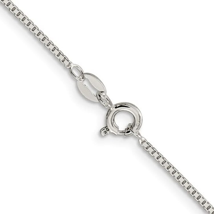 80491 STERLING SILVER 18" RHODIUM PLATED 1.1MM BOX CHAIN