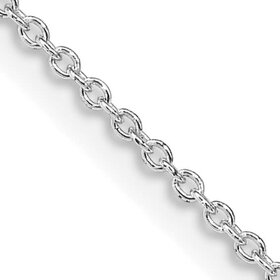 80493 STERLING SILVER 16" RHODIUM PLATED 1.25MM CABLE CHAIN