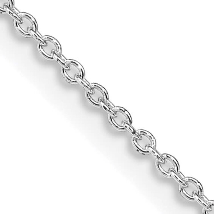 80493 STERLING SILVER 16" RHODIUM PLATED 1.25MM CABLE CHAIN