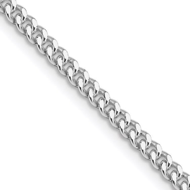 80506 STERLING SILVER 20" RHODIUM PLATED 3MM CURB CHAIN
