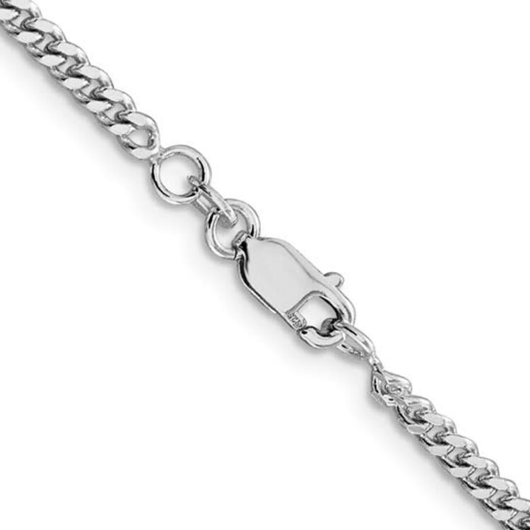 80506 STERLING SILVER 20" RHODIUM PLATED 3MM CURB CHAIN