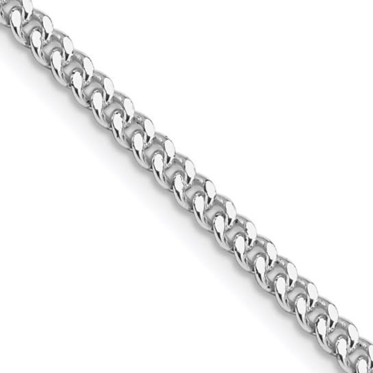 80507 STERLING SILVER 22" RHODIUM PLATED 3MM CURB CHAIN