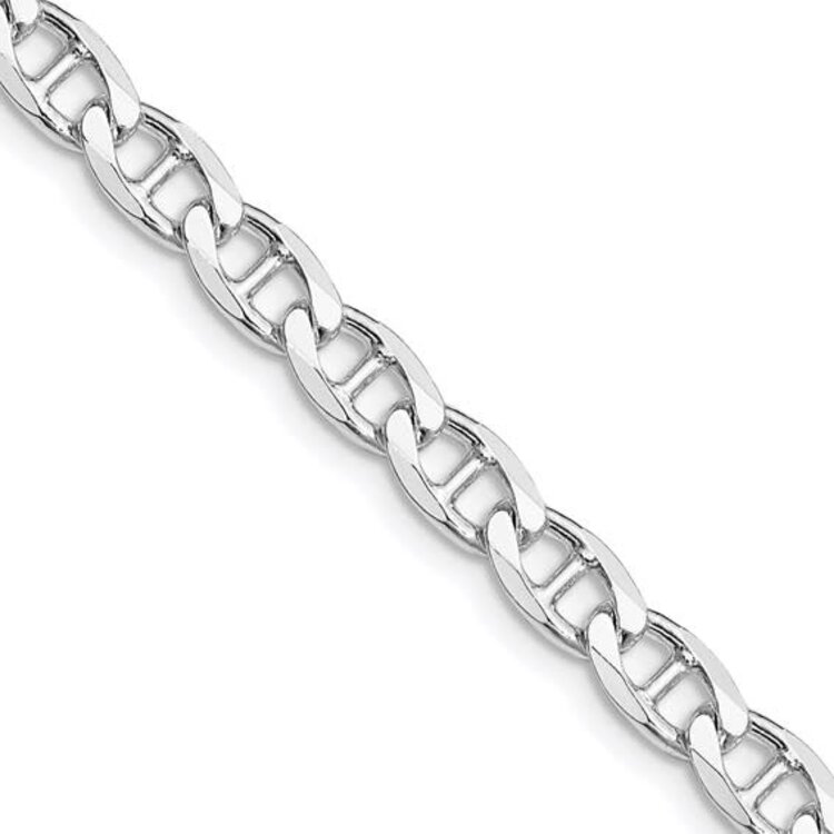 80509 STERLING SILVER 22" RHODIUM PLATED 5.7MM DIAMOND CUT FLAT ANCHOR CHAIN